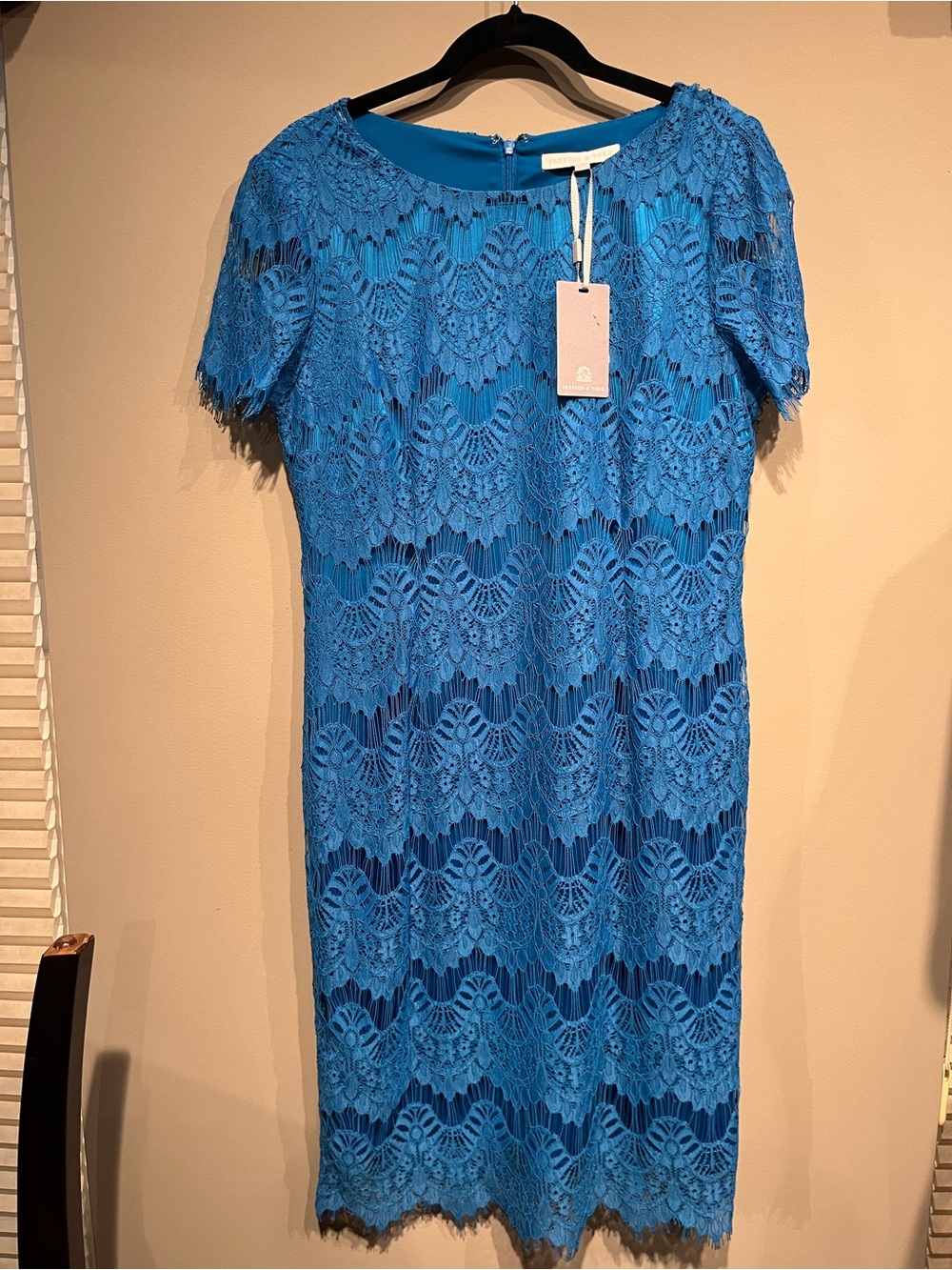 Preston & York Blue Lace Shift Dress